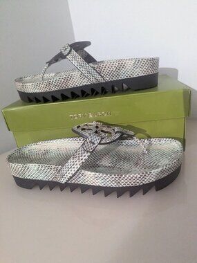 Tory Burch $258 Miller Cloud Lug Sandals Snake print